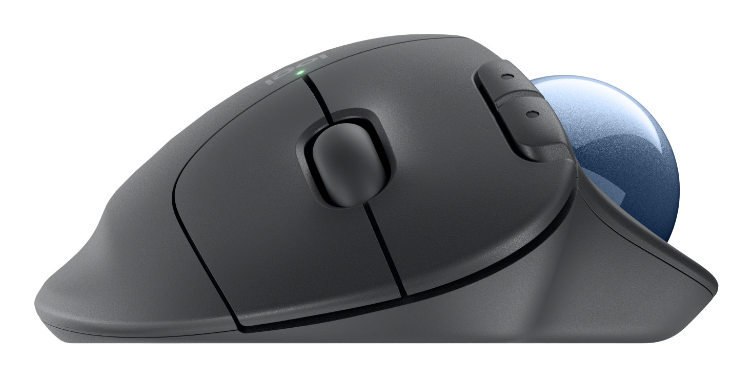 Logitech Ergo M575S Ergonomische Maus – kabellos, 5 Tasten, für Rechtshänder, Logi Bolt-Empfänger, schwarz
