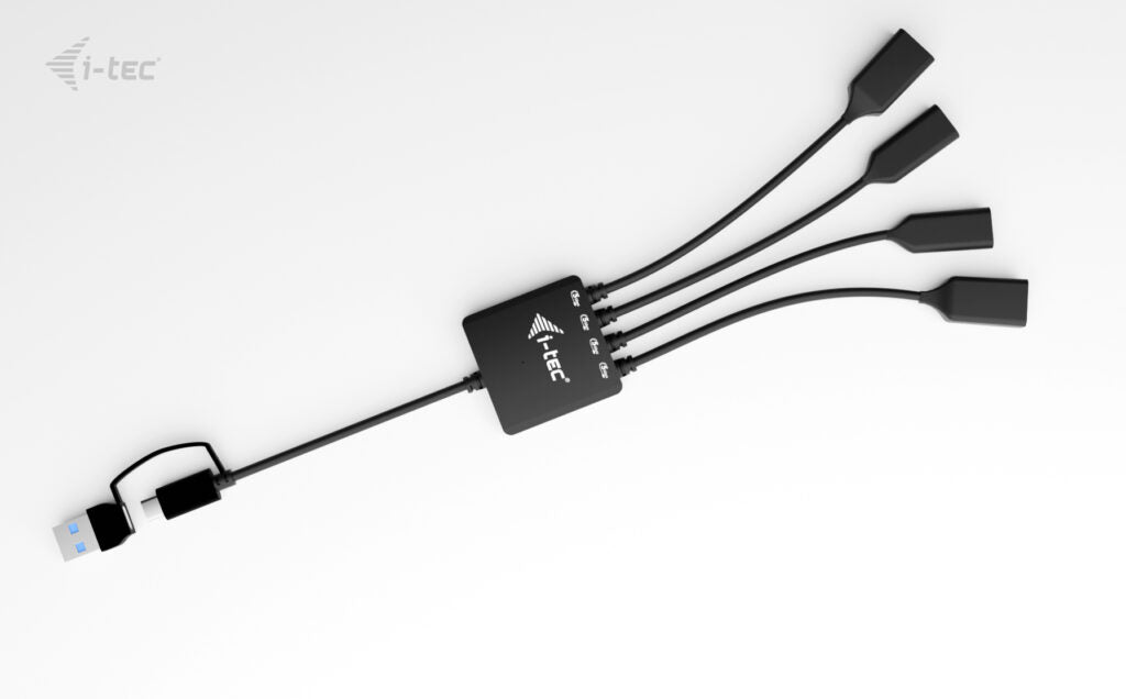 i-tec USB-Hub – USB-C/USB-A, 2× USB-A, 2× USB-C, für Windows/Mac/ChromeOS