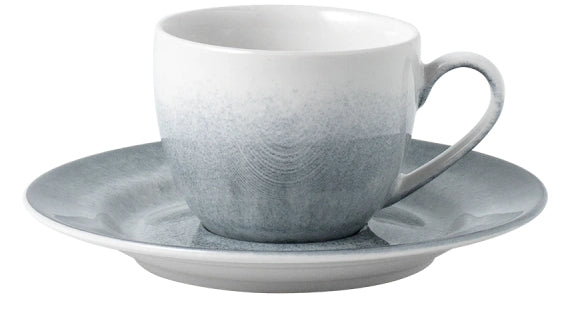 Lunasol Espressotasse – 8er Set, 90 ml, Steingut, Hellgrau, mit Unterteller
