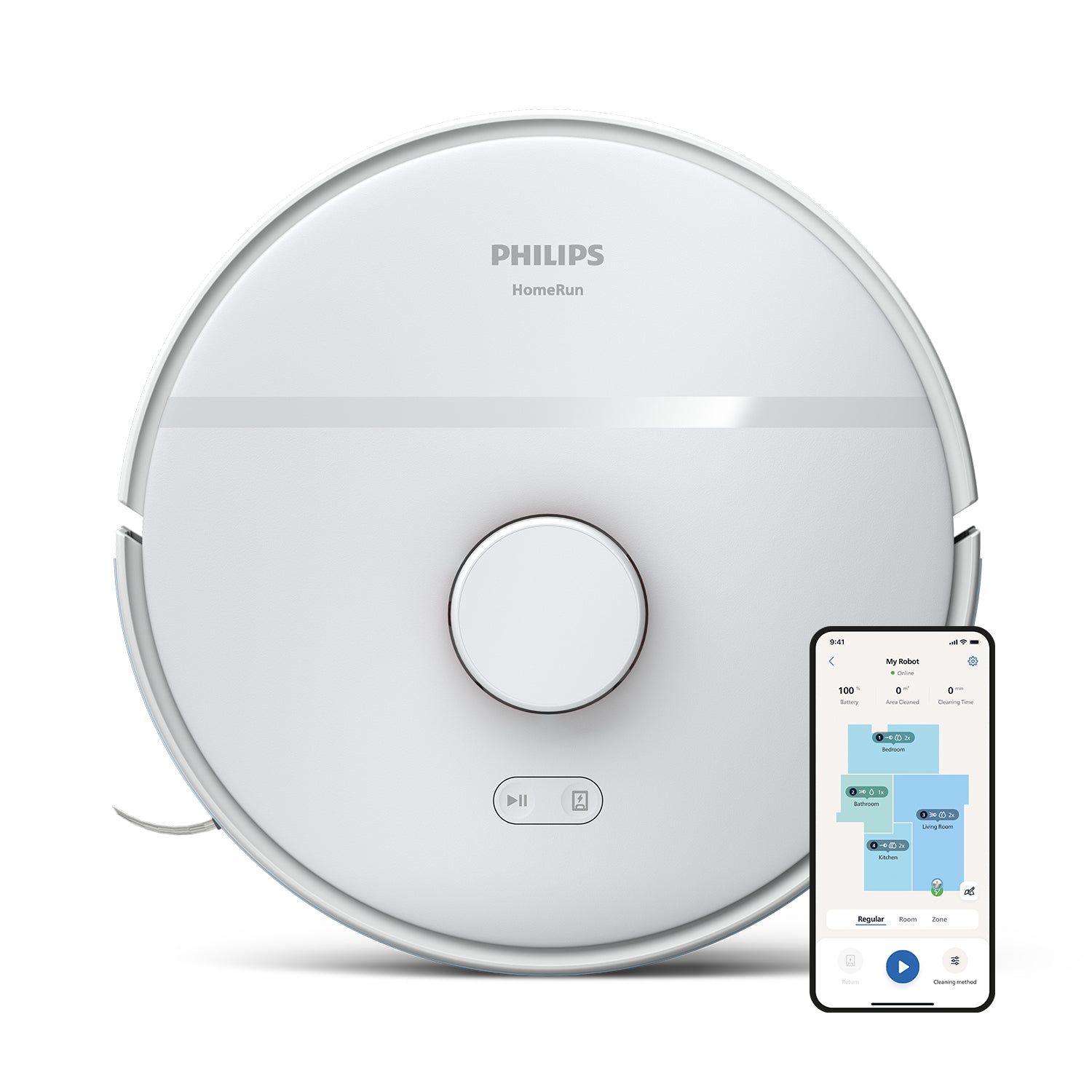 Philips Roboterstaubsauger HomeRun XU2000/20 – 0,4 l, Akkubetrieb, 66 dB(A), 14,4 V