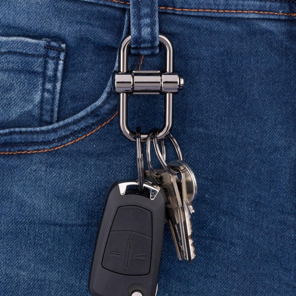 TROIKA Schlüsselanhänger 2 Way Key – 3 Ringe, Schiebeverschluss, Metall, Silber, 6er-Pack