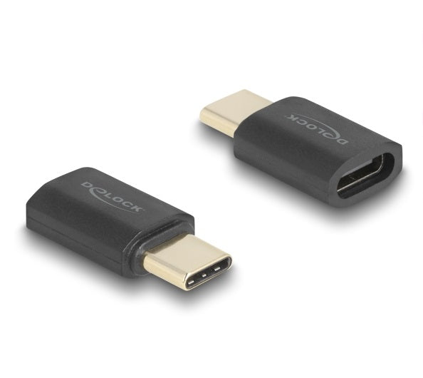DeLOCK Adapter USB-C zu USB-C – 8K (7680 × 4320) @ 60 Hz, 40 Gbit/s, USB4, USB-PD 240 W, Schwarz