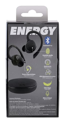 T'nB ENERGY Sport Ohrbügel True Wireless – Stereo, mit Ladecase, Schwarz, BT 5,1
