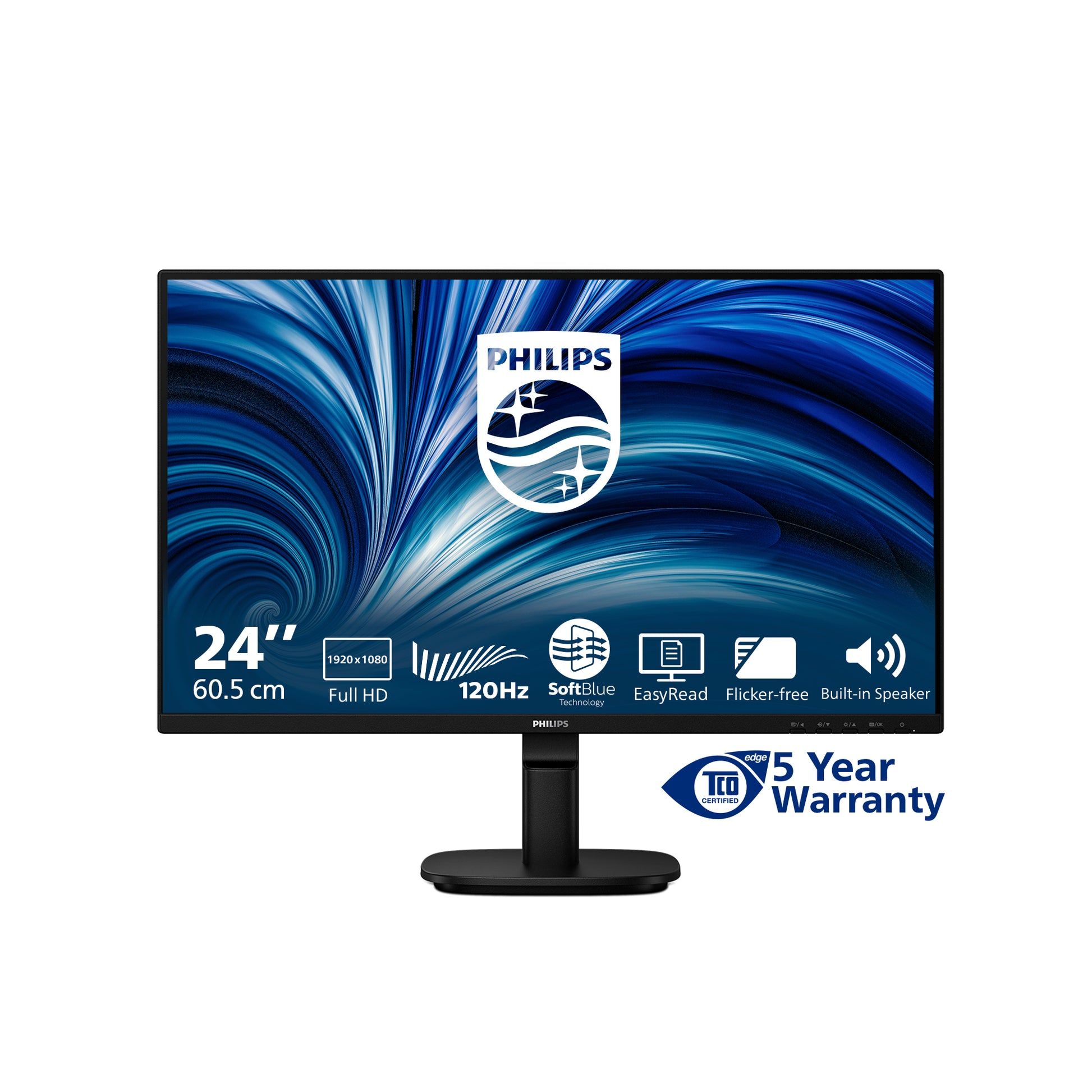 Philips 24B2N2200/00 – Monitor, 24", 1920 × 1080 (Full HD), IPS, 120 Hz, Integrierte Lautsprecher, Schwarz
