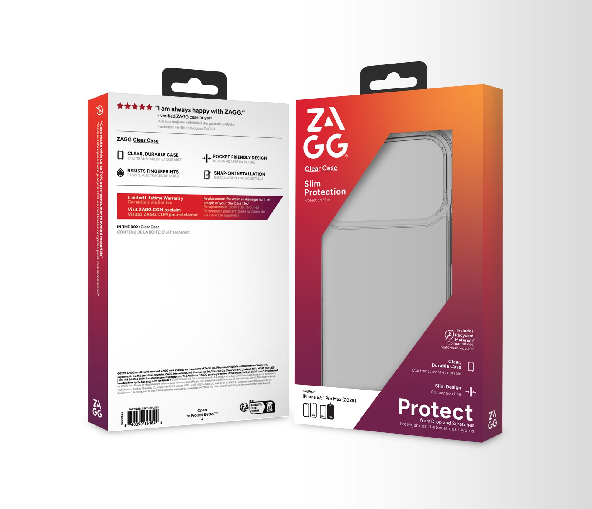 ZAGG Backcover – für Apple iPhone 17 Pro Max, transparent, bis 1 m sturzsicher