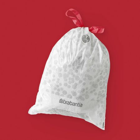 Brabantia Kehrichtsack PerfectFit Y – 20 l, mit Zugband, PE, weiss, 412 × 545 mm, 40 Stk