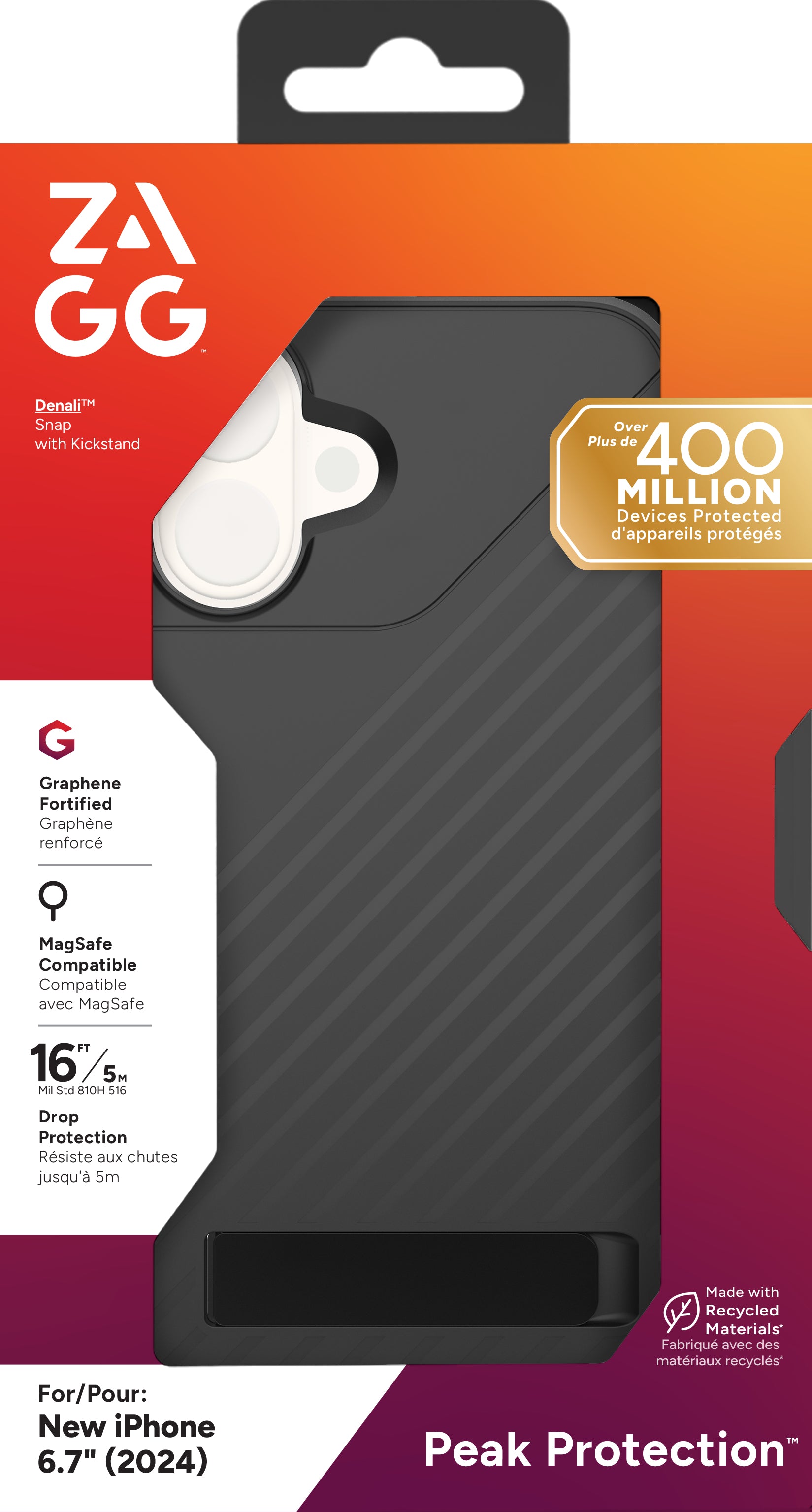 ZAGG Backcover Denali – für Apple iPhone 16 Plus – schwarz