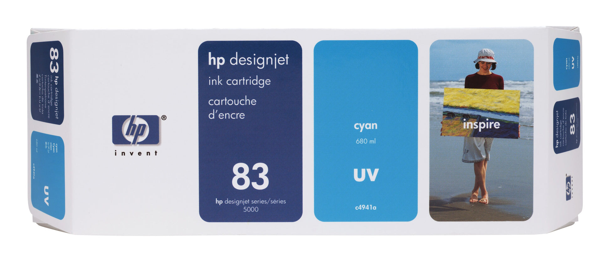 HP Tintenpatrone 83 (C4941A), cyan, 680 ml, original – für Designjet 5000 PS