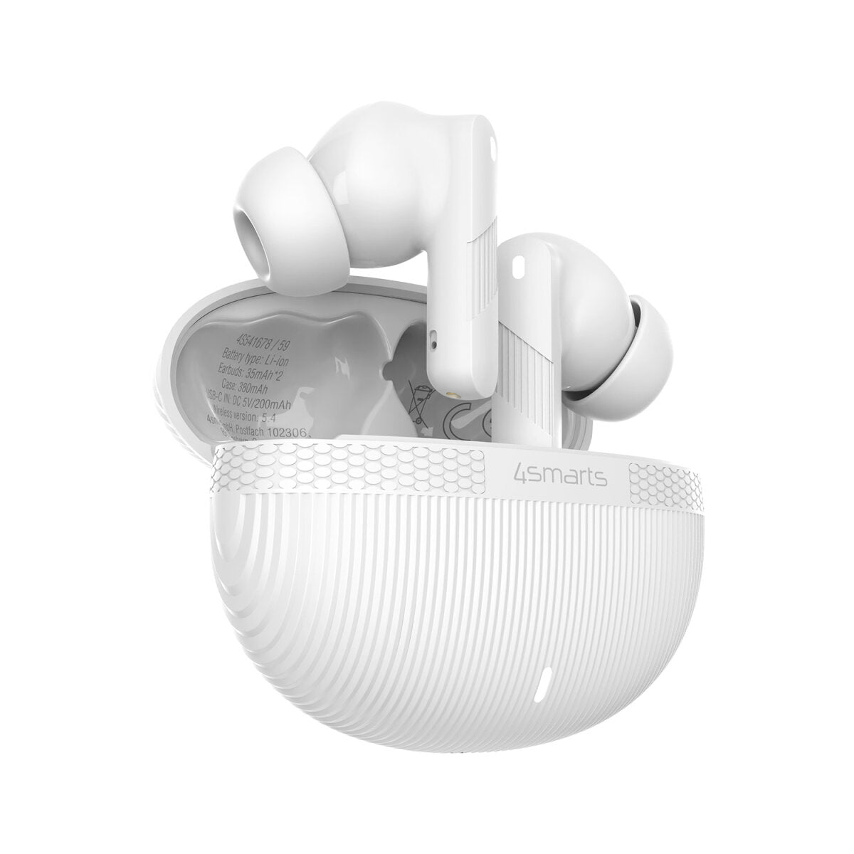 4smarts SkyBuds Screen ANC – True Wireless In-Ear Kopfhörer – Bluetooth – Weiss – bis 20 h