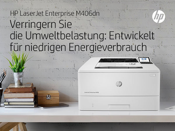 HP LaserJet Enterprise M406dn – S/W, Duplex, 42 S./Min., 1200 × 1200 dpi, LAN, Papier: 350 Blatt
