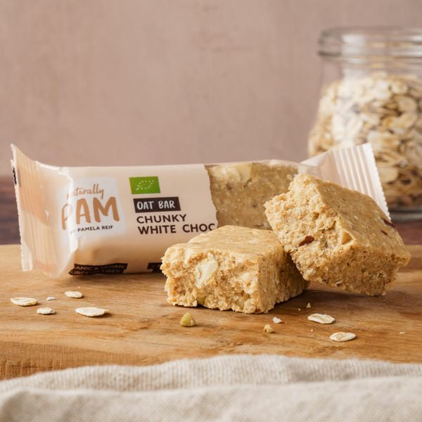 Naturally Pam Bio Hafer Riegel – Weisse Schokolade, Bio, Vegan – 12 × 40 g