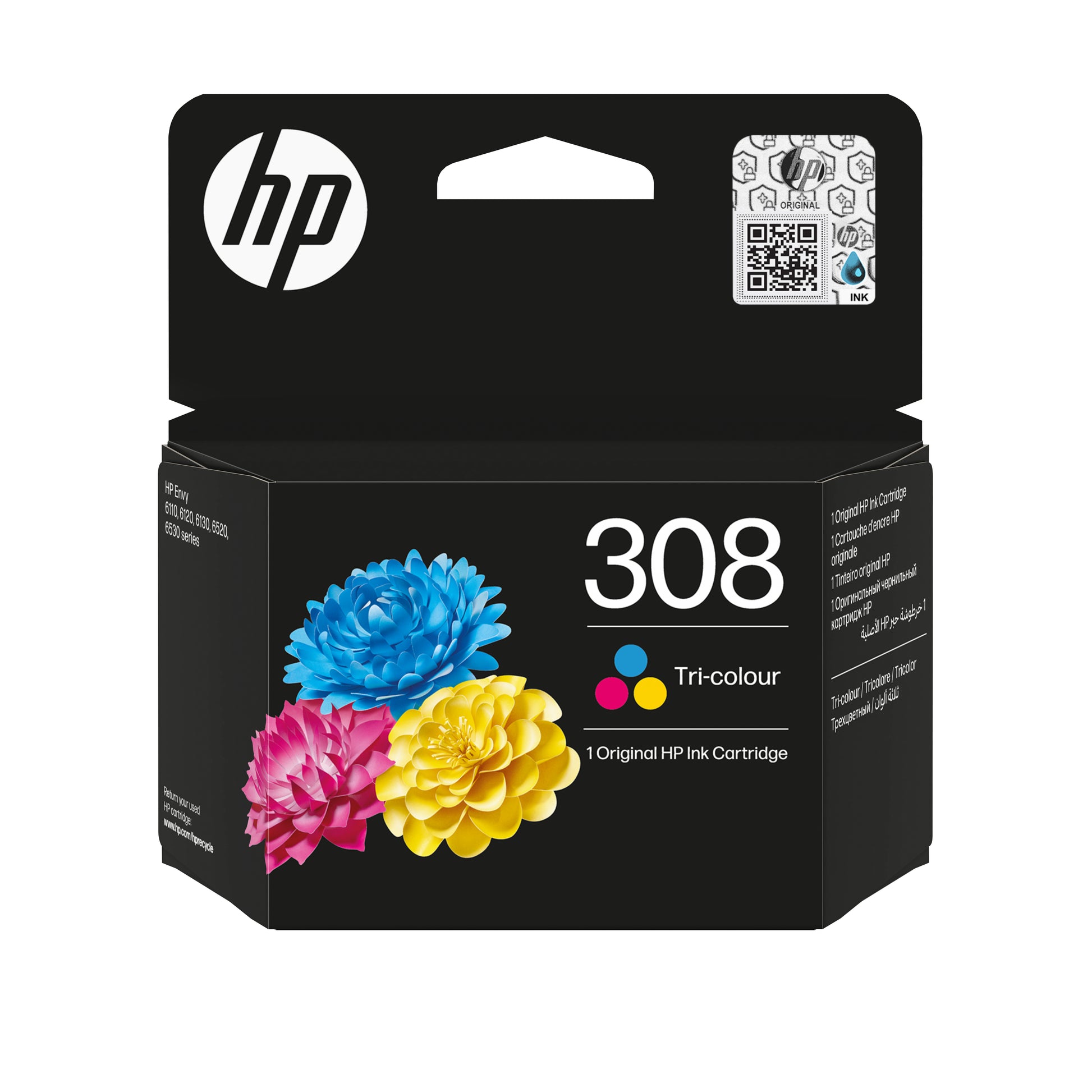HP 308 Dreifarbig Tintenpatrone (Original) – 120 Seiten – für HP Envy 6110e/6120e/6122e …