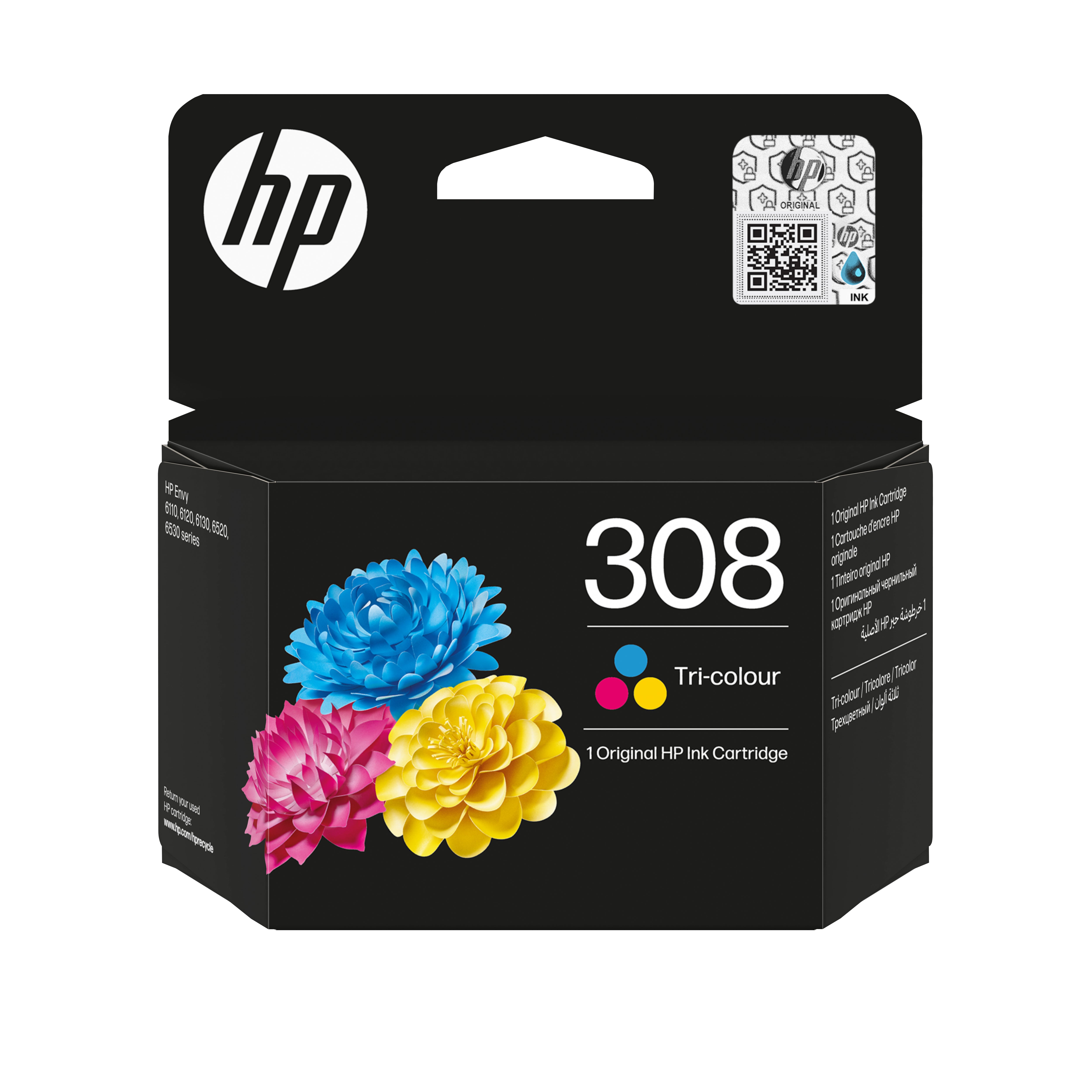HP 308 Dreifarbig Tintenpatrone (Original) – 120 Seiten – für HP Envy 6110e/6120e/6122e …