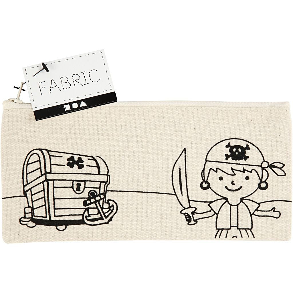 Creativ Company Schlamperetui, Pirat, Beige, Baumwolle, 21 × 9 × 0,5 cm