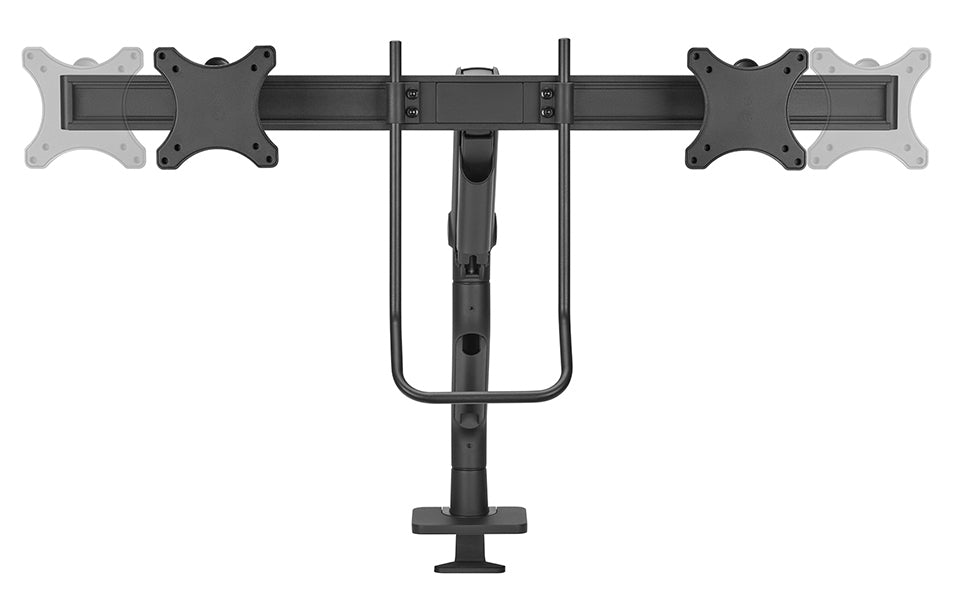 Neomounts DS75S-950BL2 – Tischhalterung, 2 Monitore, bis 27", VESA 75 × 75 mm, 8 kg, neigbar, schwarz