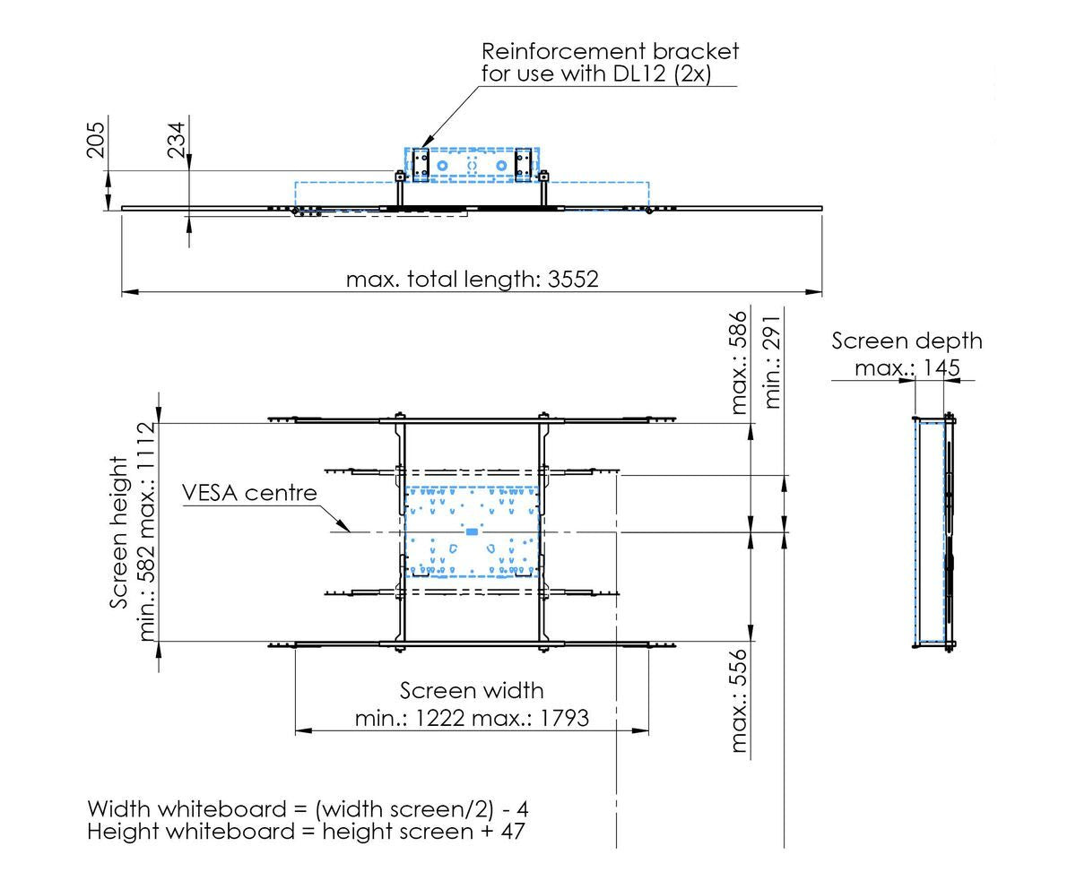 Vogel's WB ES – Wandhalterung, für 55–75", silber