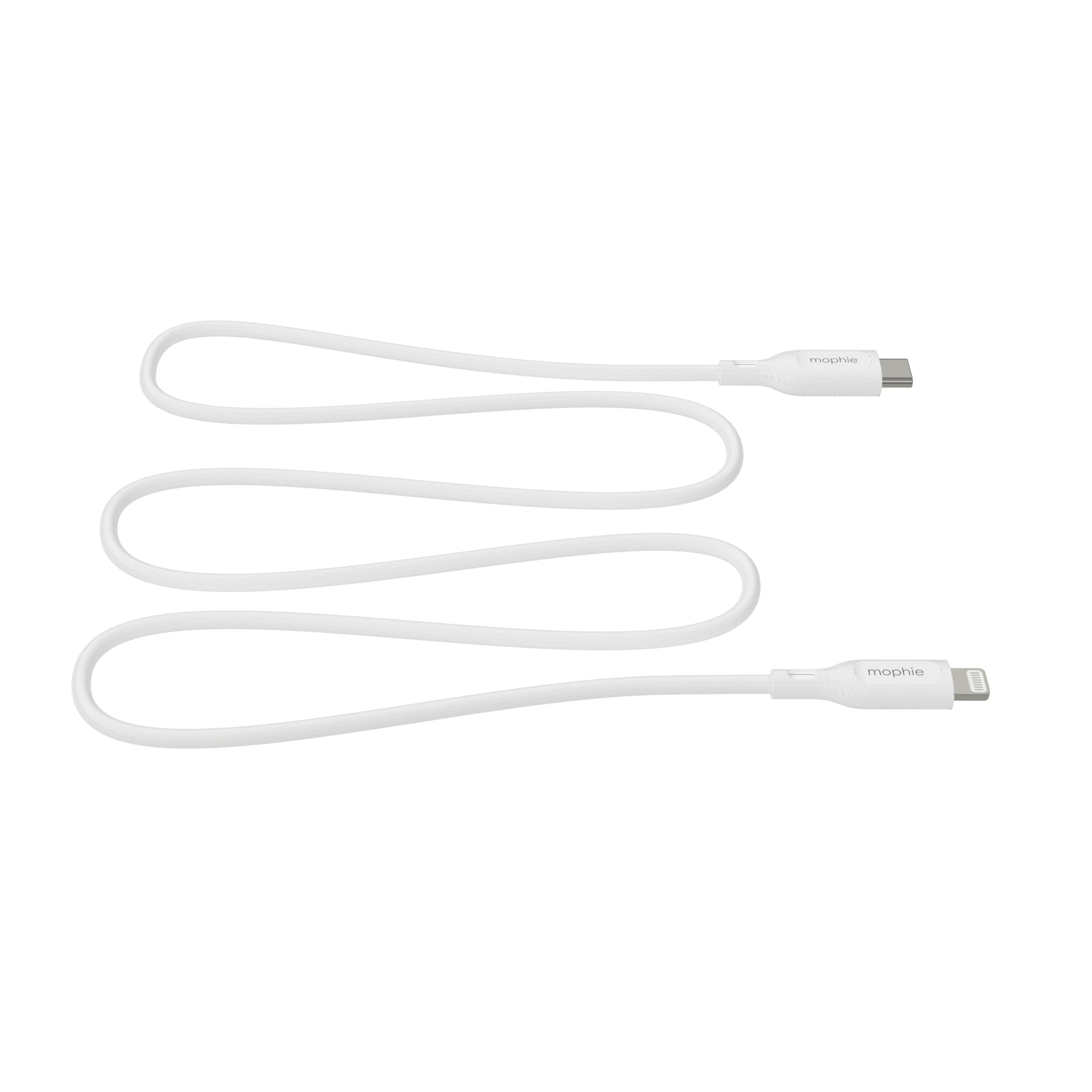 mophie USB-Kabel – Lightning auf USB-C – 1 m – PD 60 W – PVC-Mantel – Weiss