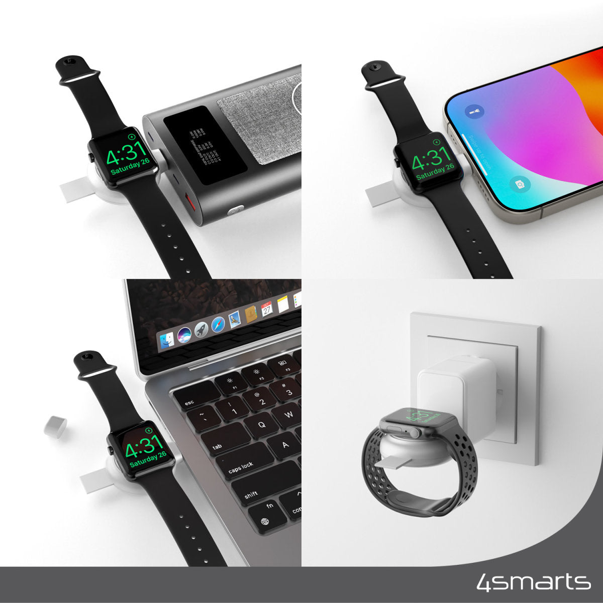 4smarts Apple Watch Charger QI2.0 – 5 W, Qi – für Apple Watch Series 1–9/SE