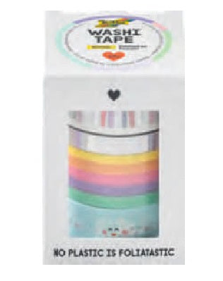 Folia Washi-Tape-Set mit Heissfolienveredelung – sortiert – 5 mm × 5 m, 3 × 15 mm × 5 m – 4 Rollen