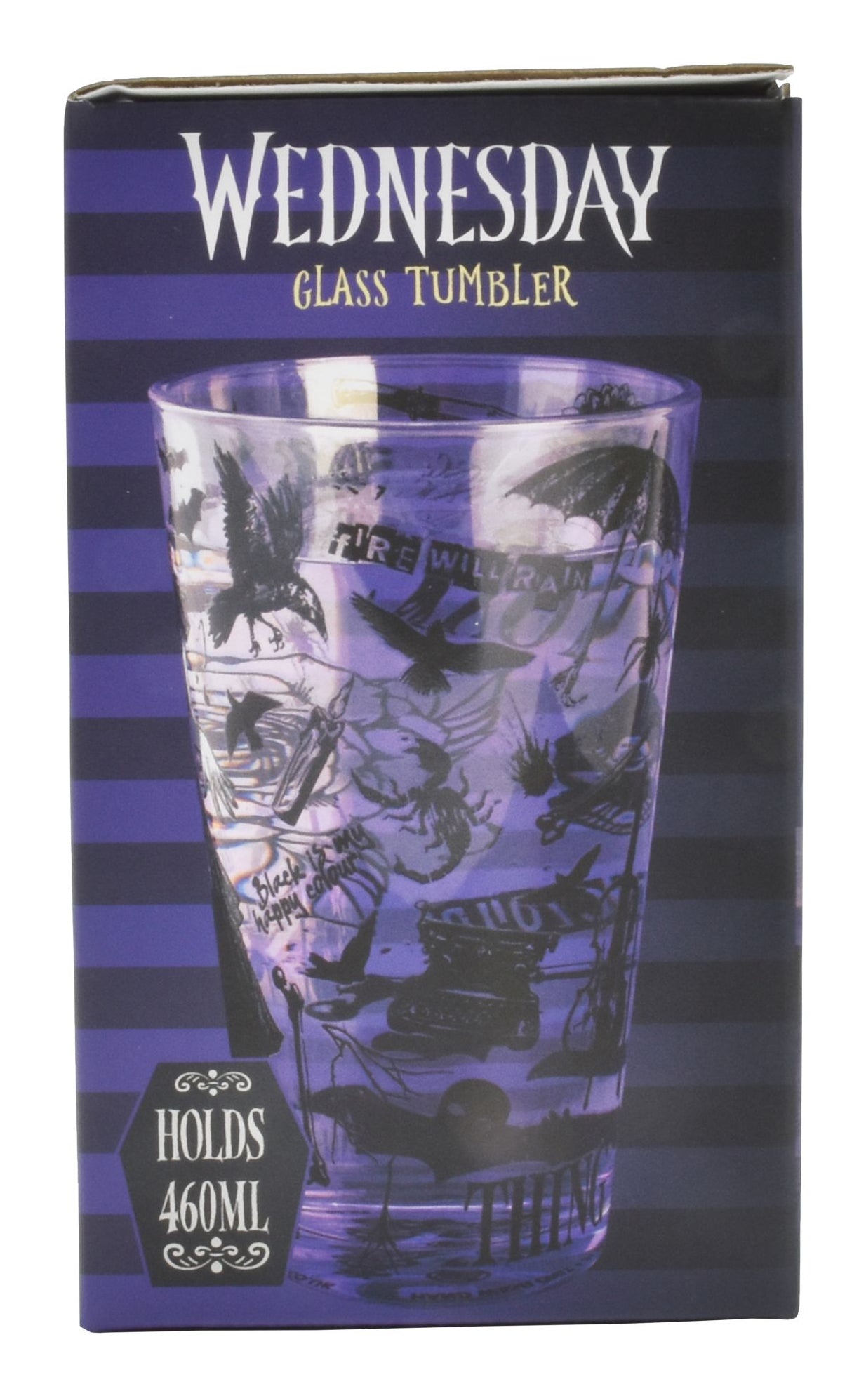 Thumbs Up Trinkglas Wednesday – 460 ml, Ø 8,7 cm, H 14,8 cm, Glas, Mehrfarbig