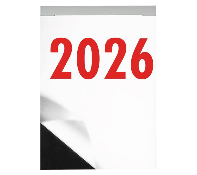 Biella Abreisskalender 2026 – 9,8 × 14,2 cm – 1 Tag/Blatt – d/f/i