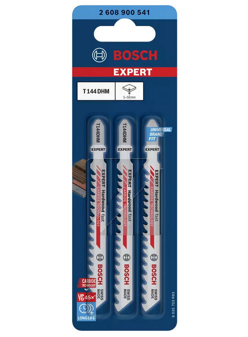 Bosch EXPERT Stichsägeblatt 100 mm Hartmetall – für Holz, Kunststoff – 3 Stk