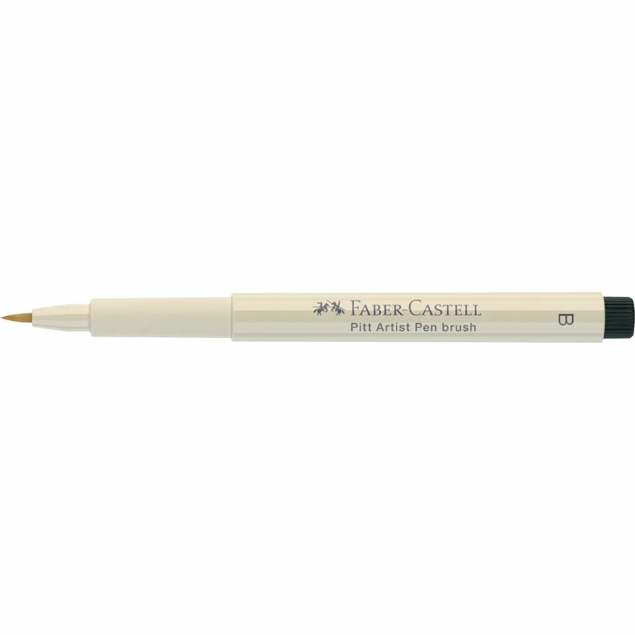Faber-Castell Pitt Artist Pen Pinselstift – Pinselspitze, 2,5 mm, pigmentiert, wasserfest, hellgrau