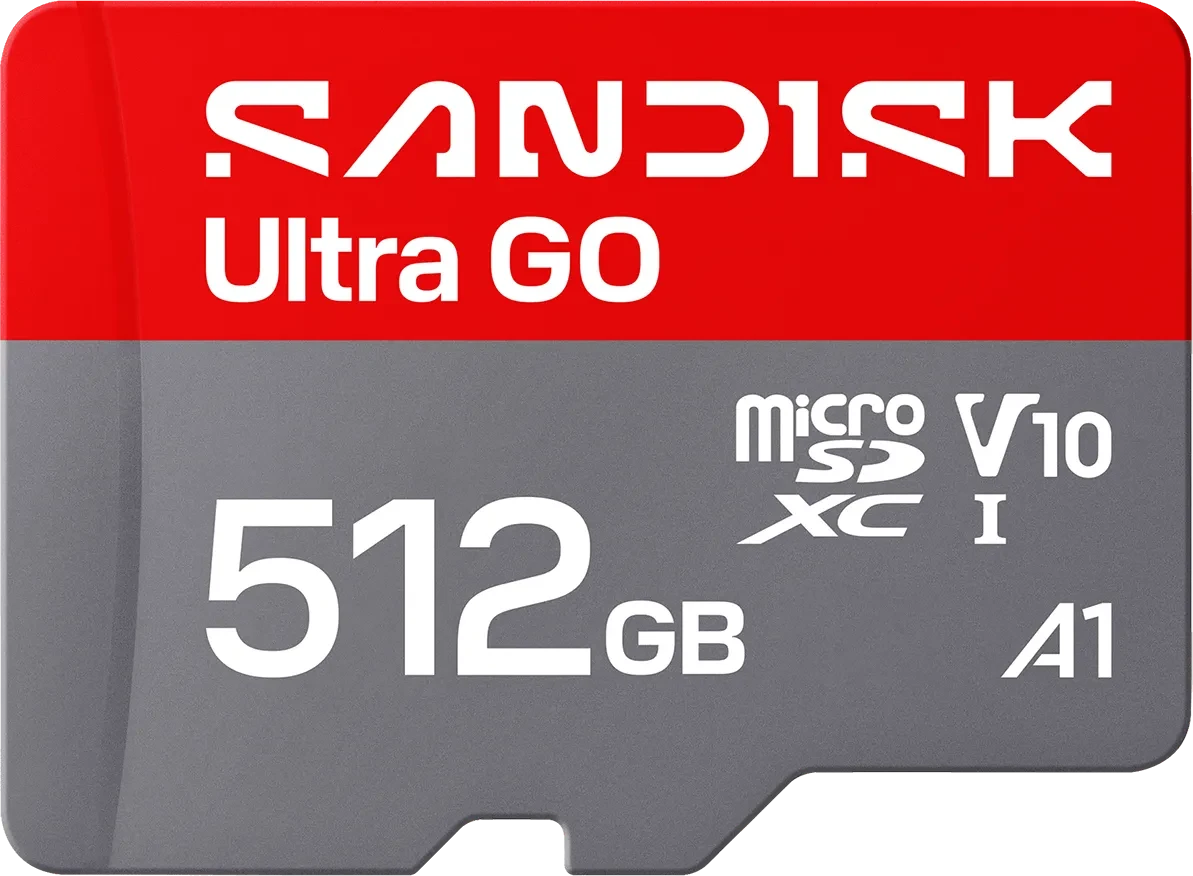 SanDisk Ultra GO microSDXC 512 GB – UHS-I, Klasse 10, U1, V10, A1, 190 MB/s Lesen