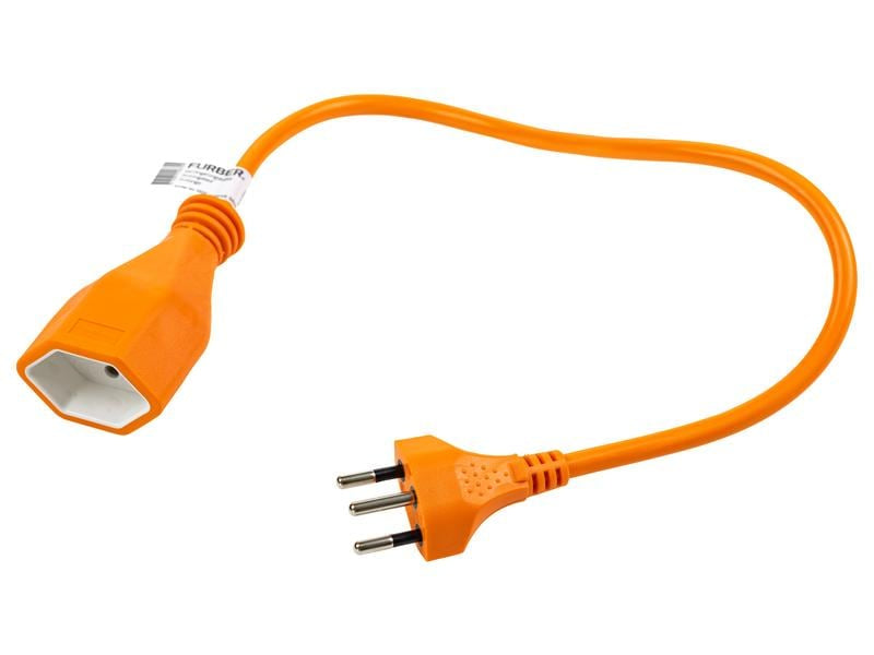 Furber. F.power Verlängerungskabel T12–T13, 0,5 m, 1 mm², Kinderschutz, angespritzt – Orange