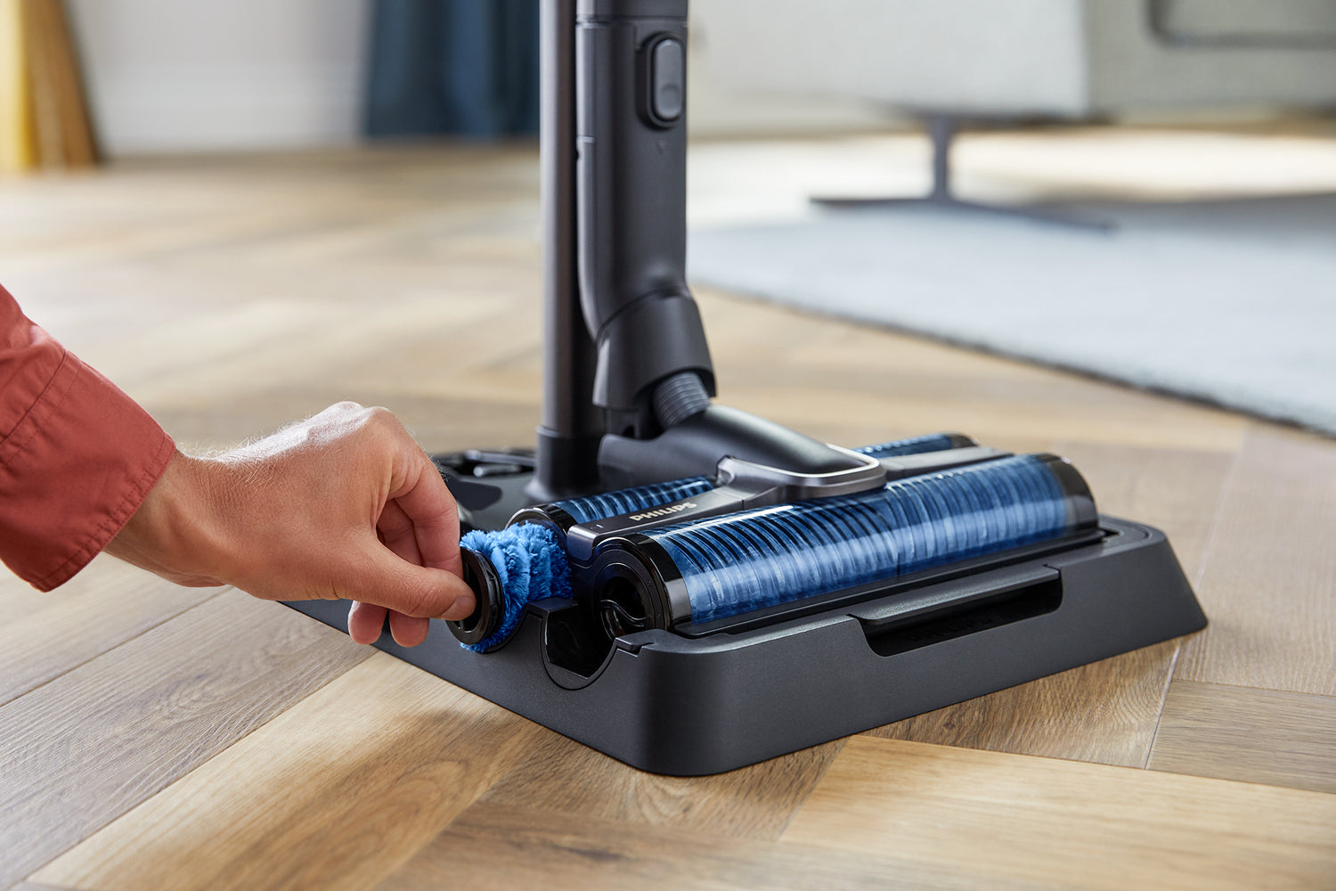 Philips Walzenbürsten-Set XV1793/01 – 2 Aufsätze, für XW7110, XW9382, XW9383 und andere, Blau