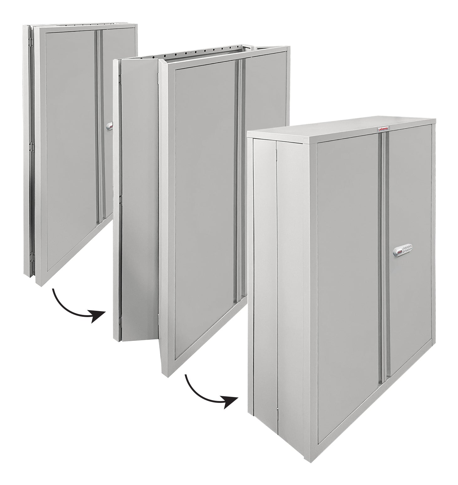Phoenix Safe Co. SCF1491GGE – Aktenschrank, 3 Tablare, abschliessbar, Stahl, 915 × 370 × 1400 mm, hellgrau
