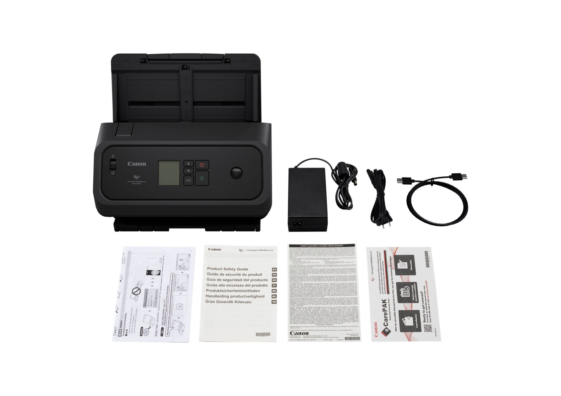Canon DR-C340 – Flachbettscanner mit ADF, Legal, Duplex, 80 Seiten/Min., 600 dpi, ADF 7000 Blatt, LAN, USB, für Linux