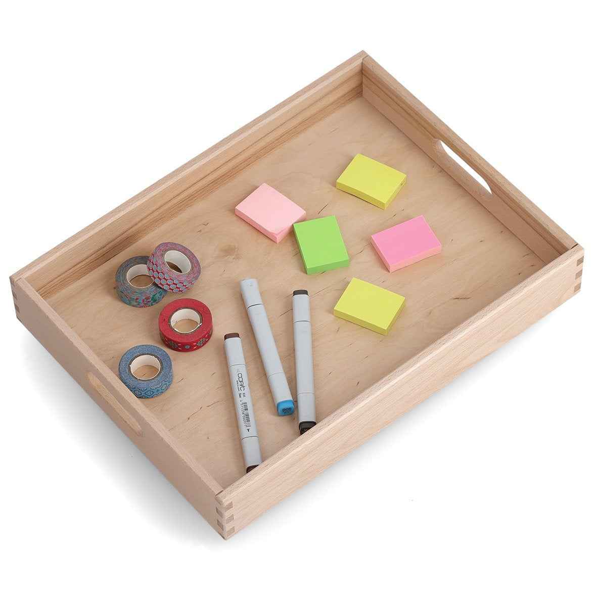 Zeller Present Aufbewahrungsbox ohne Deckel – Buche – Braun – stapelbar, mit Griff – 300 × 70 × 400 mm