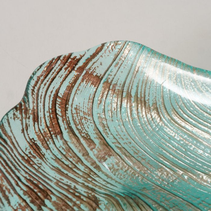 Boltze Schale – 16 × 20 × 5 cm, Glas, Türkis