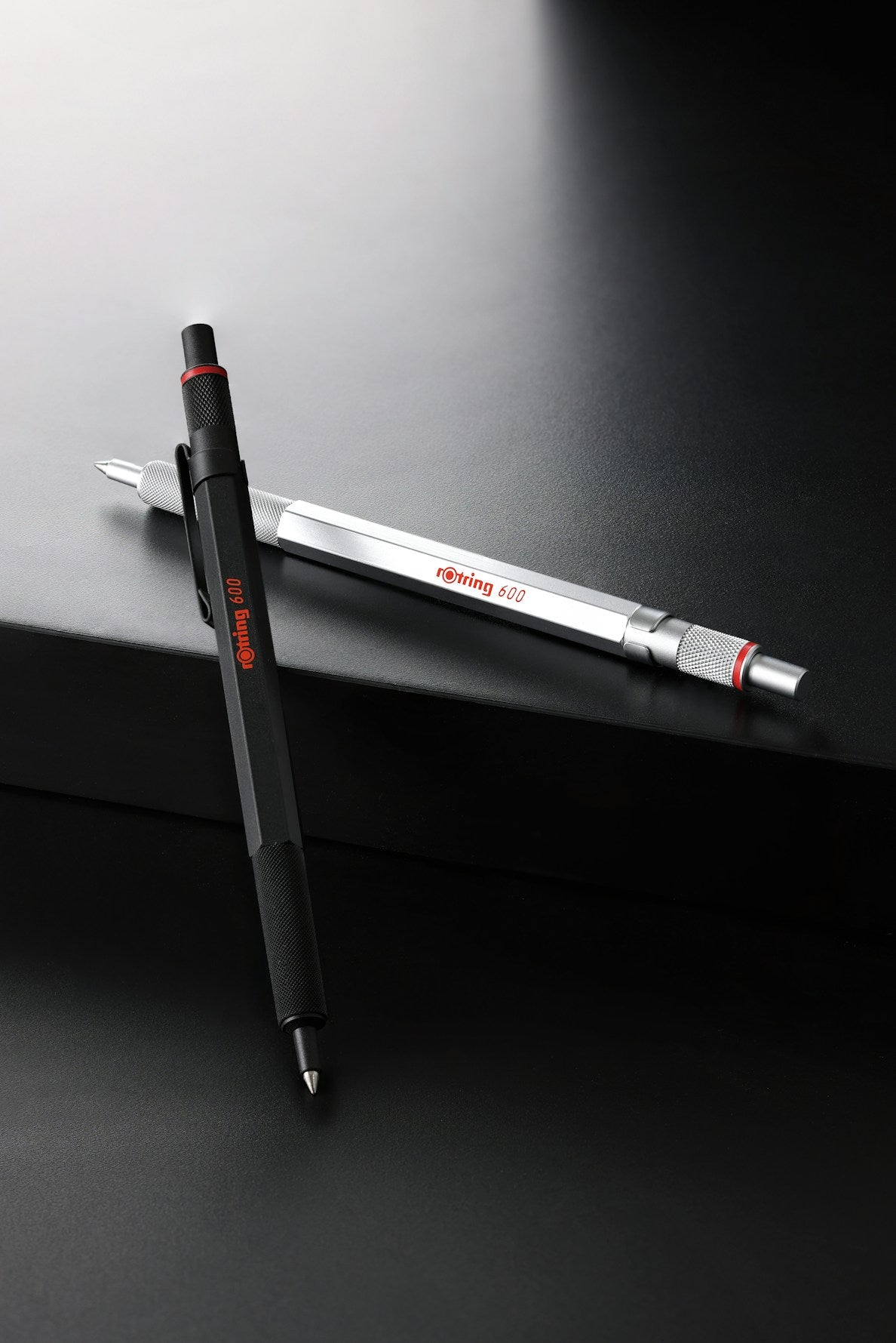 Rotring 600 Gelschreiber – Schwarz, Strichstärke 0,55 mm, Druckmechanik, schnelltrocknend