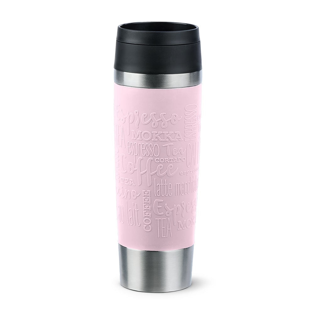 EMSA Thermosbecher Travel Mug Classic – 500 ml, Ø 8,3 cm, H 24,0 cm, Edelstahl, mit Deckel, vakuumisoliert