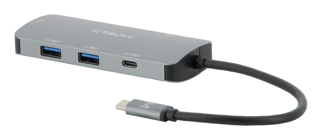 Mobilis 001382 Dockingstation – USB-C, 1× HDMI, 2× USB-A, 3× USB-C, 100 W PD, GbE