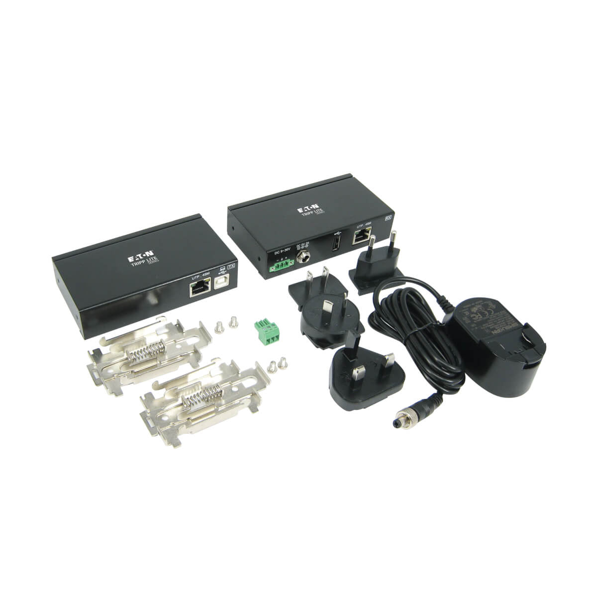 Tripp Lite B203-101-IND USB-Extender (Sender & Empfänger) – USB 2.0 (480 Mbit/s), 50 m, 2× USB-A – Schwarz