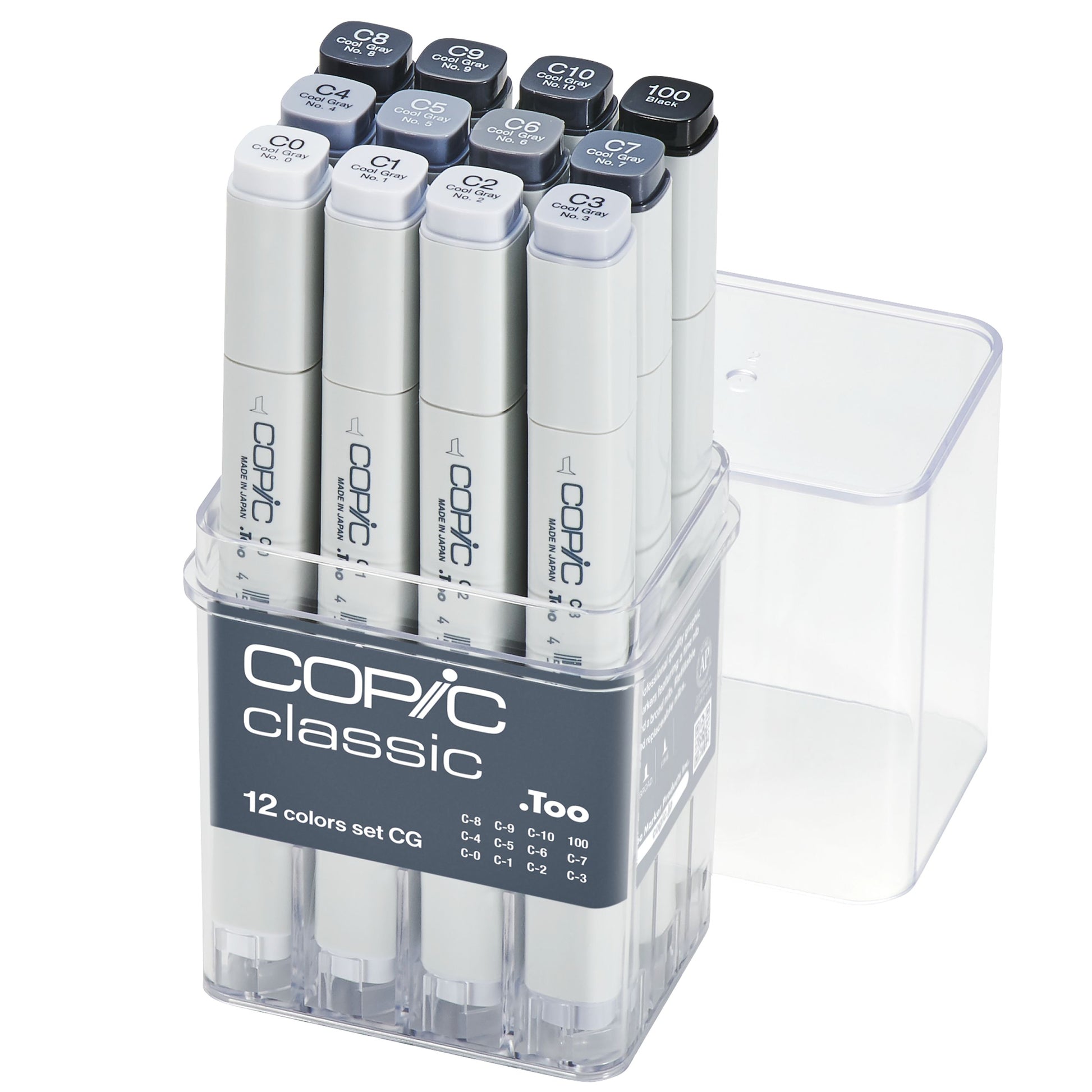 Copic Marker Classic – Grau, 12 Stück