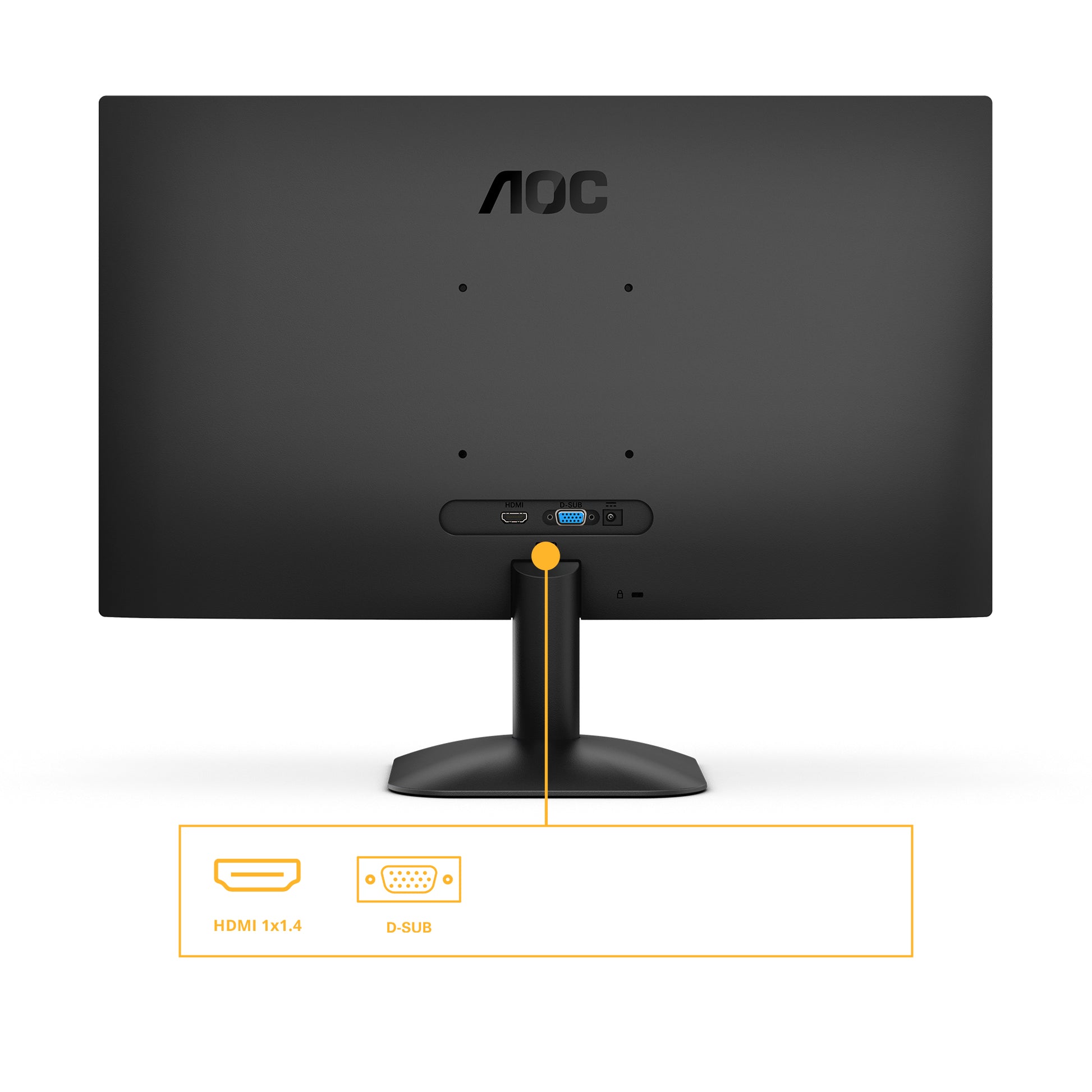 AOC 24B31H – Monitor, 23,8", IPS, 120 Hz, 300 cd/m², Adaptive Sync, VESA 100 × 100, Schwarz