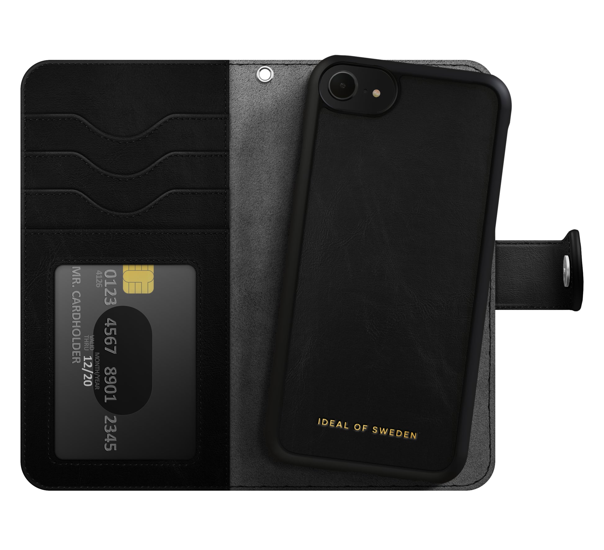Ideal of Sweden – Booklet-Hülle – für Apple iPhone 6–8/SE (2020) – schwarz – mit Kartenfach, Magnetverschluss
