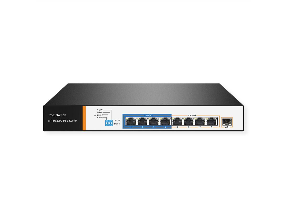 VALUE Managed Switch – 8×2.5G, 1×SFP+, PoE++ 150 W, 1U