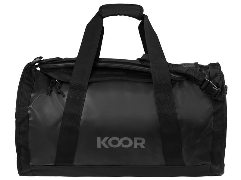 KOOR Sporttasche Sooma – 50 l, aus rPET, schwarz, 37 × 40,5 × 60,5 cm