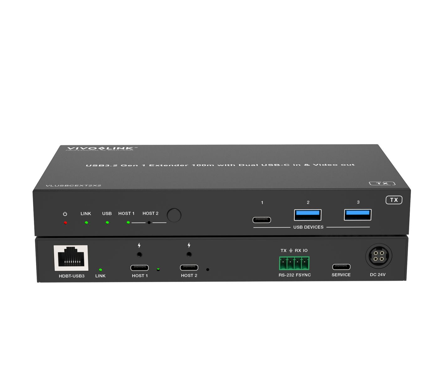 Vivolink USB 3.2 Gen 1 Extender, bis zu 100 m, USB-C/Video