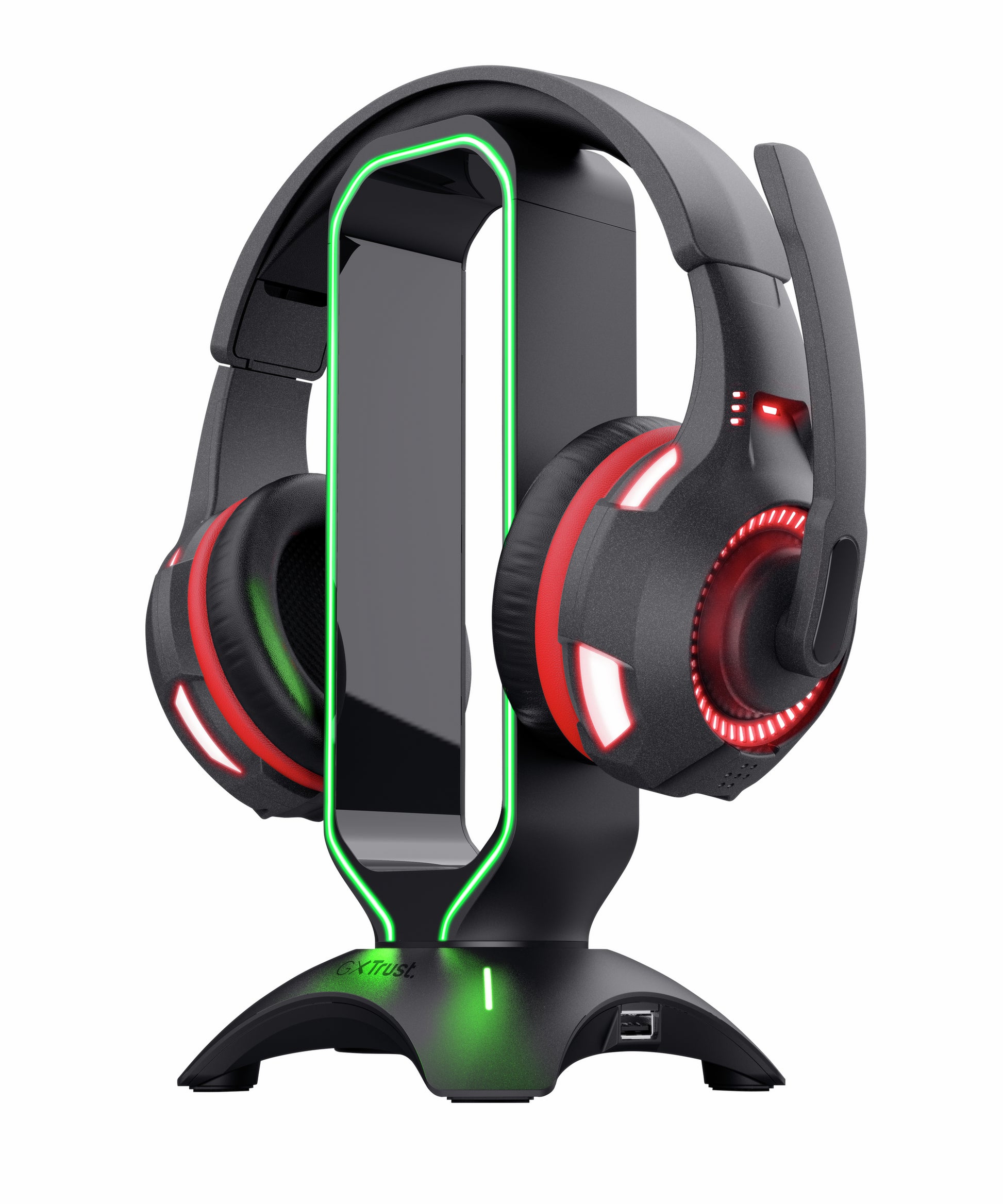 Trust GXT 265 Cintar – Headset-Ständer – für alle Marken – RGB-Beleuchtung, 2× USB-A – schwarz