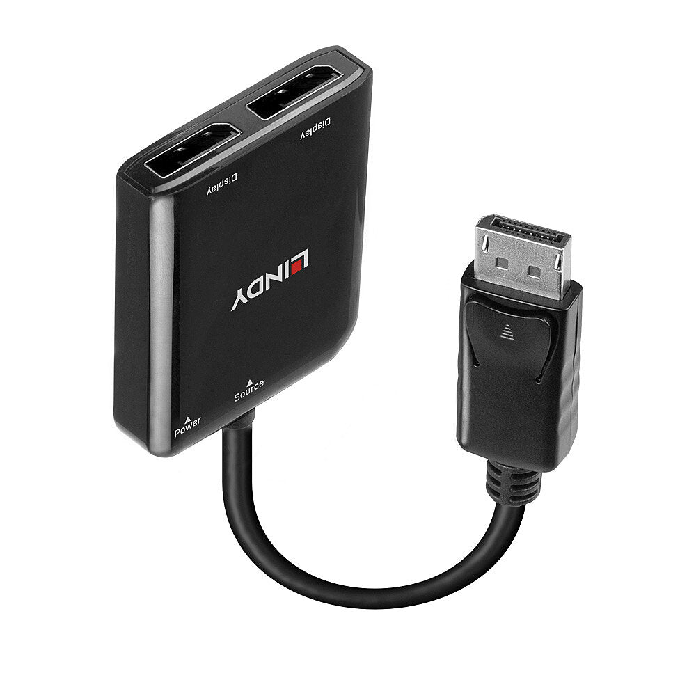 Lindy DisplayPort Splitter – 2× DisplayPort, 4K (3840 × 2160) – DisplayPort 1.2 – Schwarz