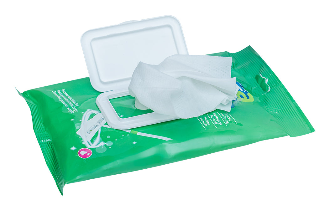 CREaCLEAN Einmal-Wischtuch WET XL – 40 × 21 cm, Polyester, Weiss – 20 Stk.