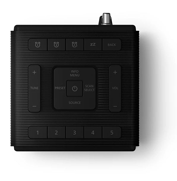 Philips TAR5100/10 – Radiowecker DAB+/UKW, Bluetooth, IPX4 – Schwarz