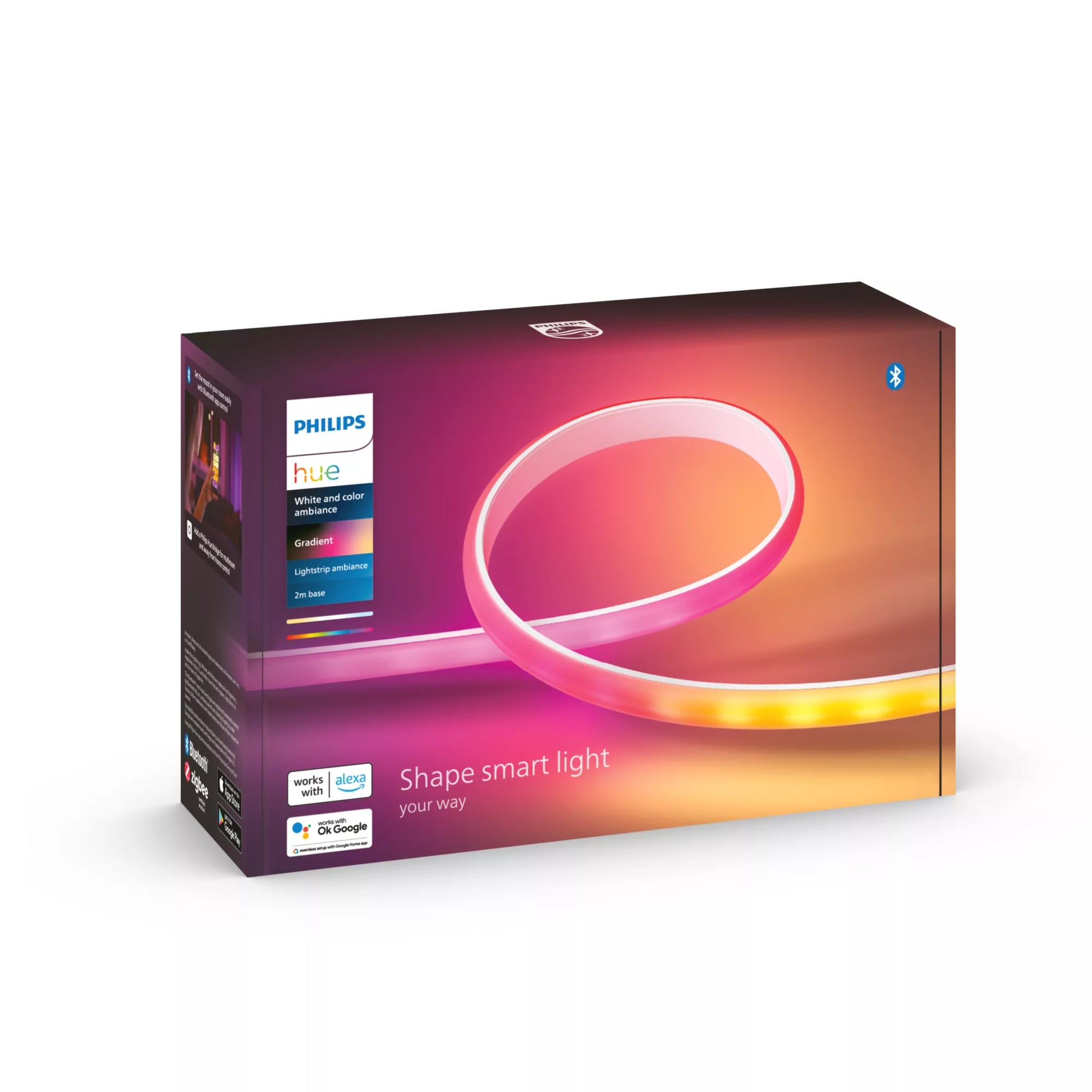 Philips by Signify Philips Hue LED-Strip Gradient Ambience – 2 m, 1600 lm, 20 W, 2000–6500 K, dimmbar, für Alexa/Google/HomeKit