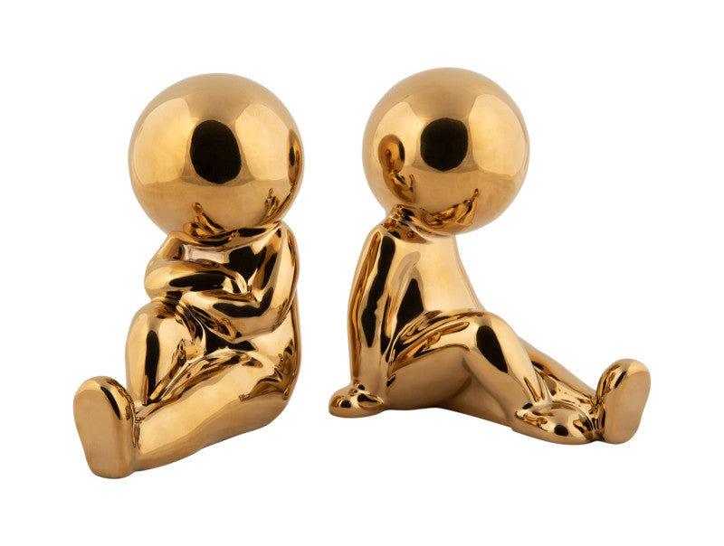 present time Bücherstütze – Keramik – Gold – 109 × 172 mm – 2 Stück